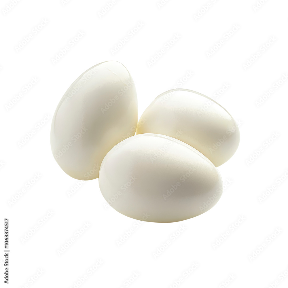 Three Boiled Eggs Isolated on White Background Three Boiled Eggs Isolated on White Background