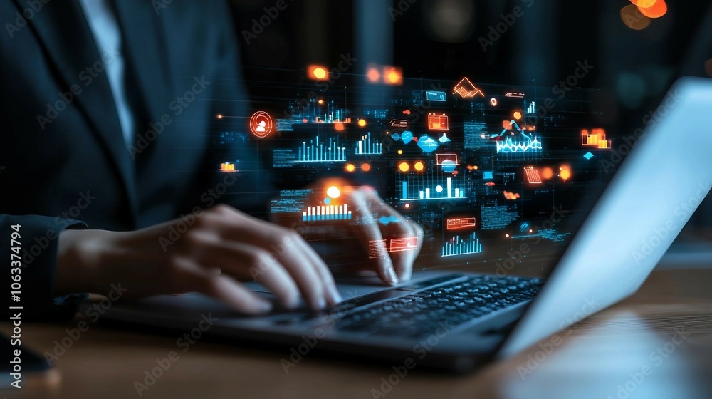 Innovative Business Strategy with Technology Concept Innovative Business Strategy with Technology Concept