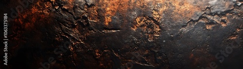 Textured Dark Brown and Orange Surface with Cracks and Lines