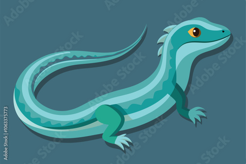 Black color Glass Lizard design on white background