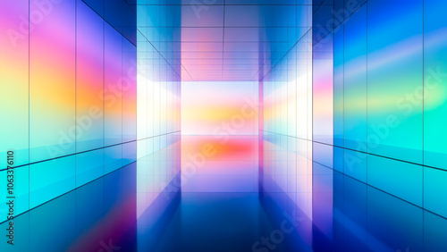 Abstract Colorful Reflection in Modern Space