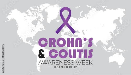 Crohn’s and Colitis Awareness Week is observed every year on December. Medical Healthcare Awareness concept. background, placard, banner template Vector illustration design.