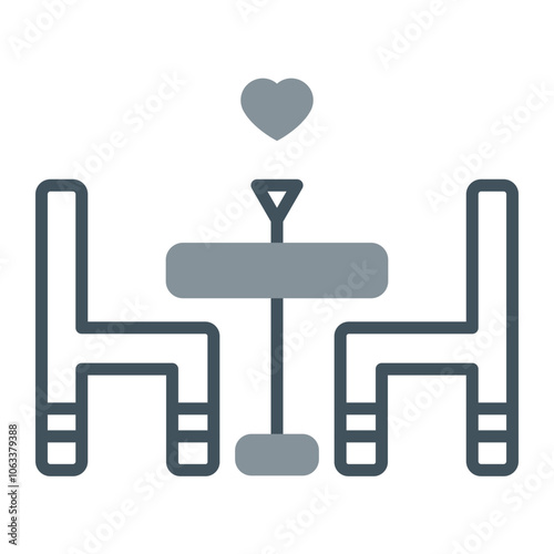 Romantic Dinner Icon Design