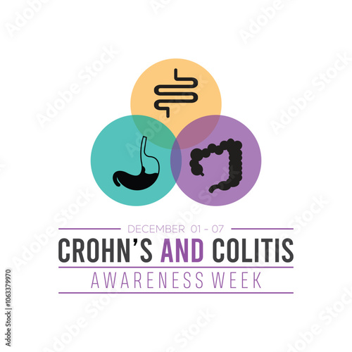 Crohn’s and Colitis Awareness Week is observed every year on December. Medical Healthcare Awareness concept. background, placard, banner template Vector illustration design.
