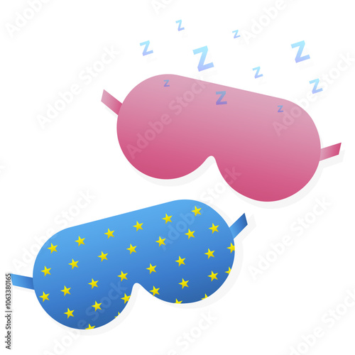 A set of sleep masks. Vector illustration