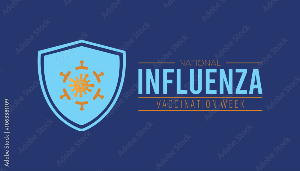 National Influenza Vaccination Week is observed every year on December. Medical Healthcare Awareness concept. background, placard, banner template Vector illustration design. National Influenza Vaccination Week is observed every year on December. Medical Healthcare Awareness concept. background, placard, banner template Vector illustration design.