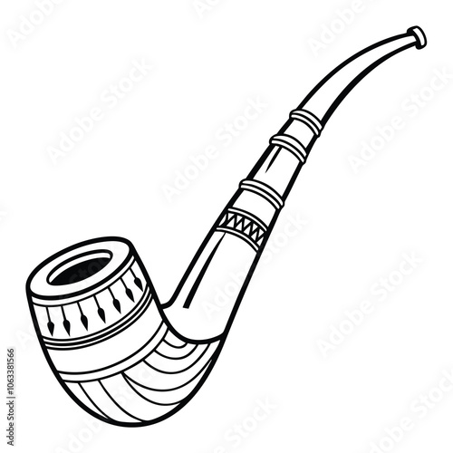 Wooden Smoking Pipe Isolated on White Background for Vintage Style and Tobacco Enjoyment.