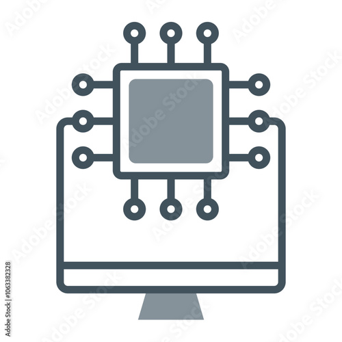 Monoitoring Vector Icon Design