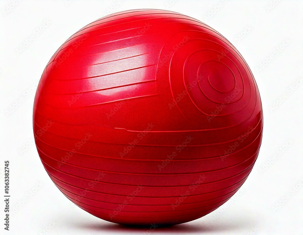 red fitness exercise ball,isolated on white background, cut out red fitness exercise ball,isolated on white background, cut out