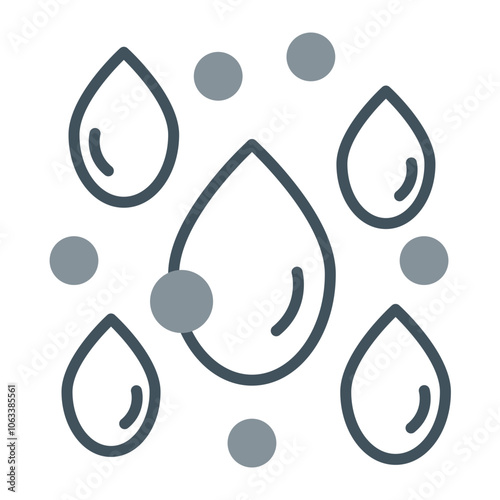 Raindrops Vector Icon Design