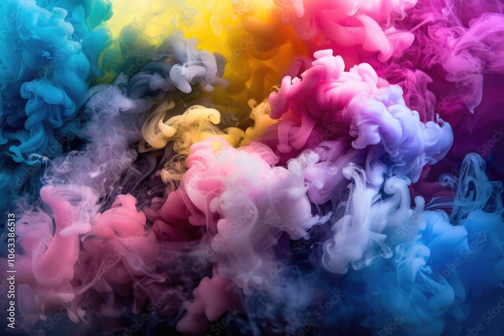 Fototapeta premium A vibrant and colorful display of smoke set against a dark background