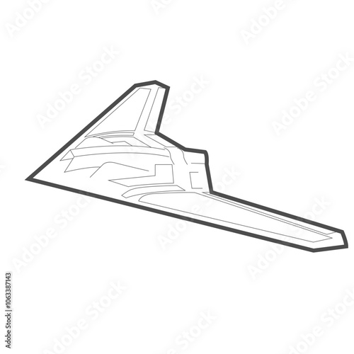 Sentinel unmanned aerial vehicle (UAV), combat drone, air force icon.