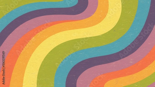 Retro Rainbow Stripes Abstract Background