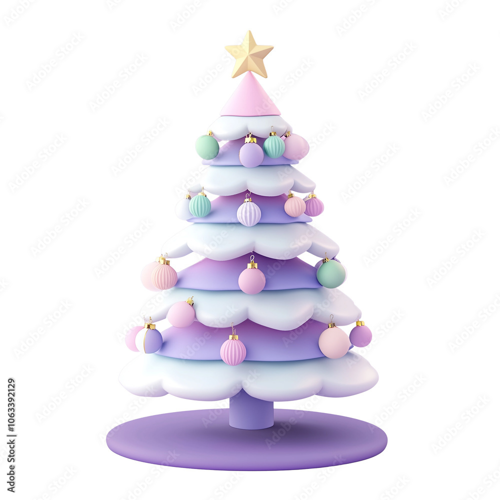 Pastel Dream Christmas Tree 3D Render Pastel Dream Christmas Tree 3D Render