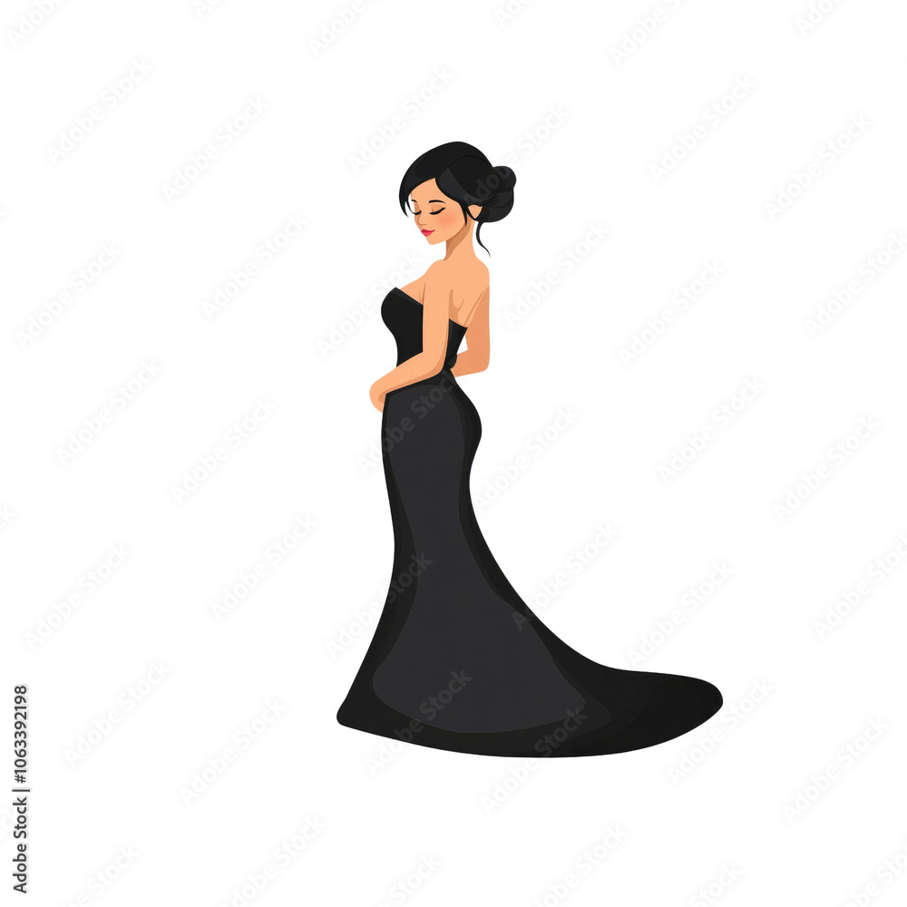 Elegant Woman in a Black Gown Elegant Woman in a Black Gown