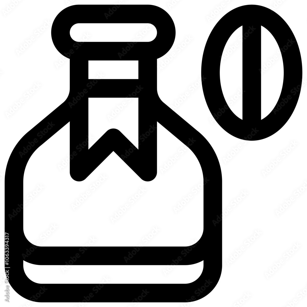 Coffee liqueur. Editable stroke vector icon.