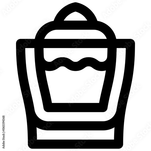 Espresso con panna. Editable stroke vector icon.
