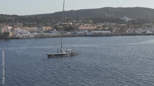 bateau en arret sur la mer 