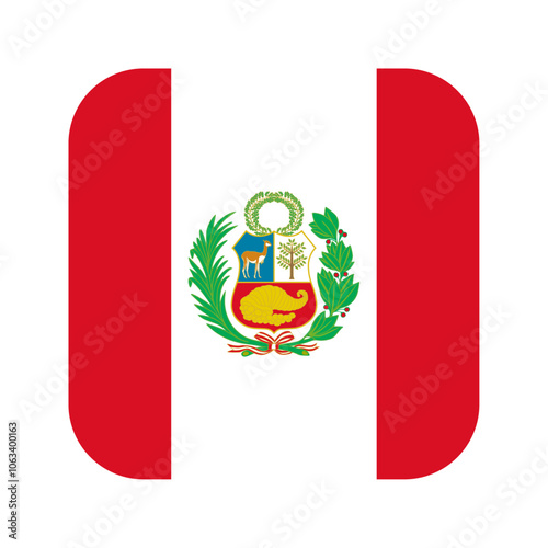 Peru flag rounded square icon