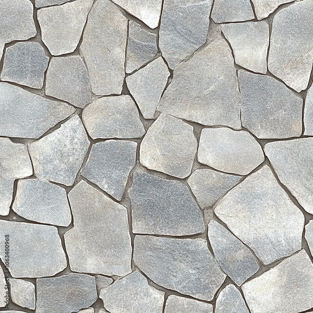 Obraz premium Seamless Stone Pavement Texture with Irregular Gray Stones for Outdoor Flooring and Background Use