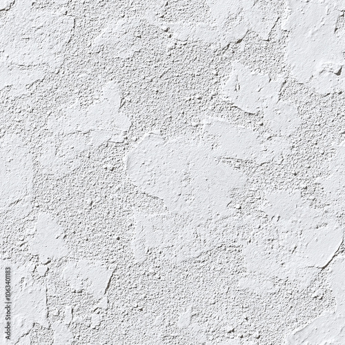 Seamless White Plaster Texture with Rough Surface for Interior Design and Wall Backgrounds