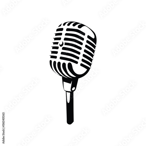 Echo Waves Microphone Vector logo icon for Radio and Live Broadcasts