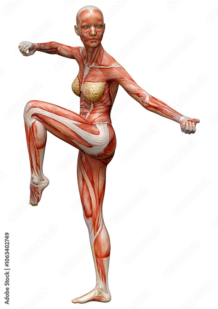 3D Rendering Female Anatomy Figure on White 3D Rendering Female Anatomy Figure on White