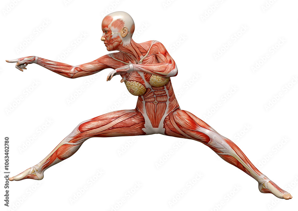 3D Rendering Female Anatomy Figure on White 3D Rendering Female Anatomy Figure on White
