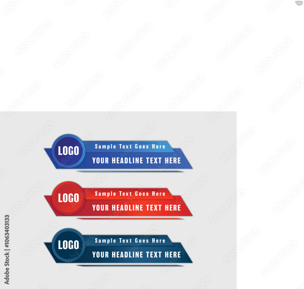 Obraz premium Abstract Stylish modern lower third geometric banners template set