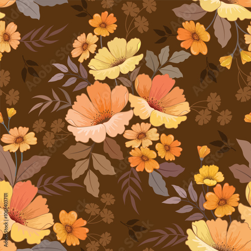 Wallpaper Mural Flowers pattern1368 Torontodigital.ca