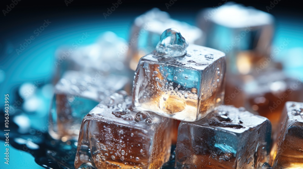Crystal clear ice cubes as background, Crystal clear ice cubes as background,