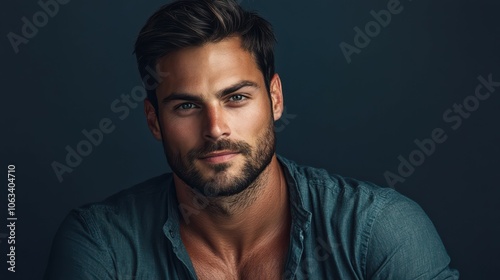 Handsome man on grey background