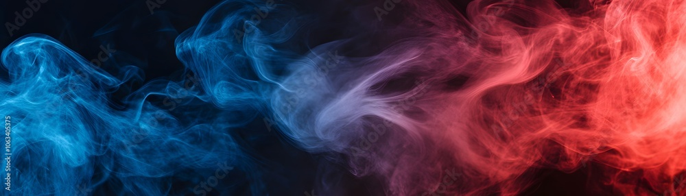 Abstract Swirling Blue and Red Smoke on Black Background Abstract Swirling Blue and Red Smoke on Black Background