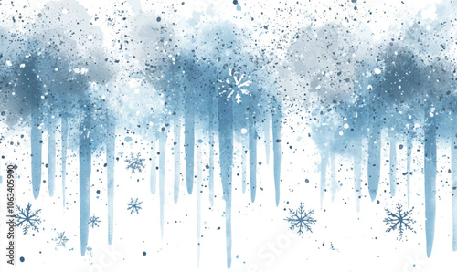 white background with light gray and blue strokes, creating the effect of weightless snowflakes falling to the ground	
