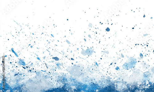 white background with light gray and blue strokes, creating the effect of weightless snowflakes falling to the ground	
