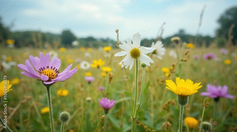 Colorful Wildflowers Blooming in a Sunny Meadow During Springtime. Generative AI Colorful Wildflowers Blooming in a Sunny Meadow During Springtime. Generative AI