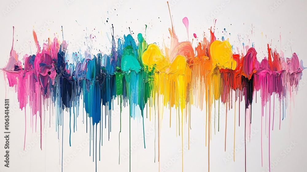 Fototapeta premium Abstract Colorful Paint Drips Background