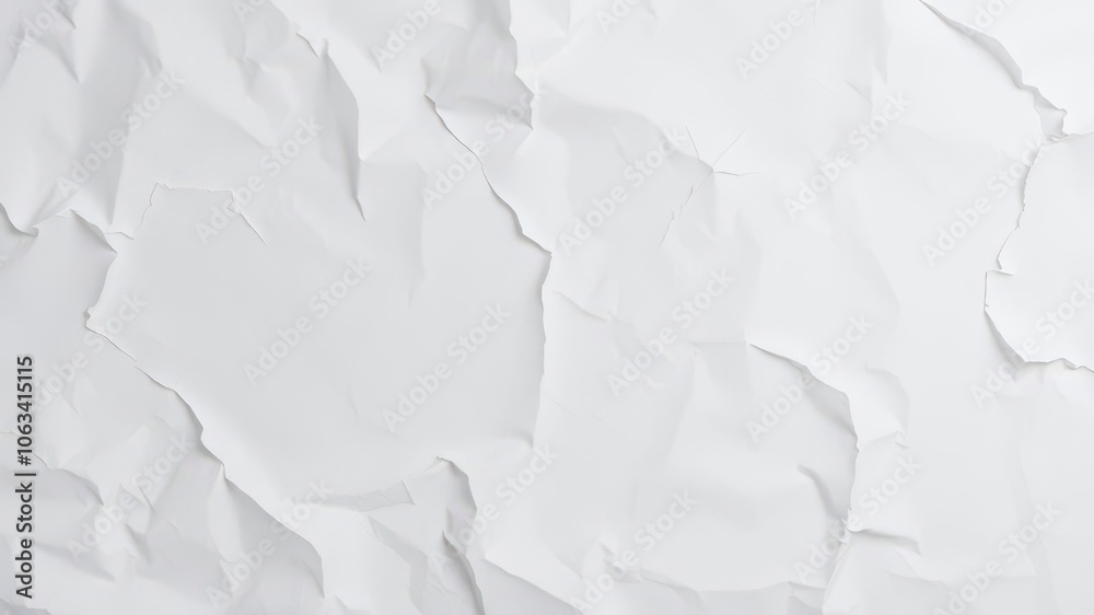 Close up of crumpled white paper texture background, wrinkled, fold Close up of crumpled white paper texture background, wrinkled, fold