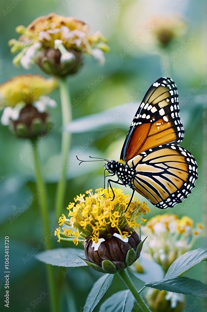 Fototapeta premium Monarch butterfly in nature