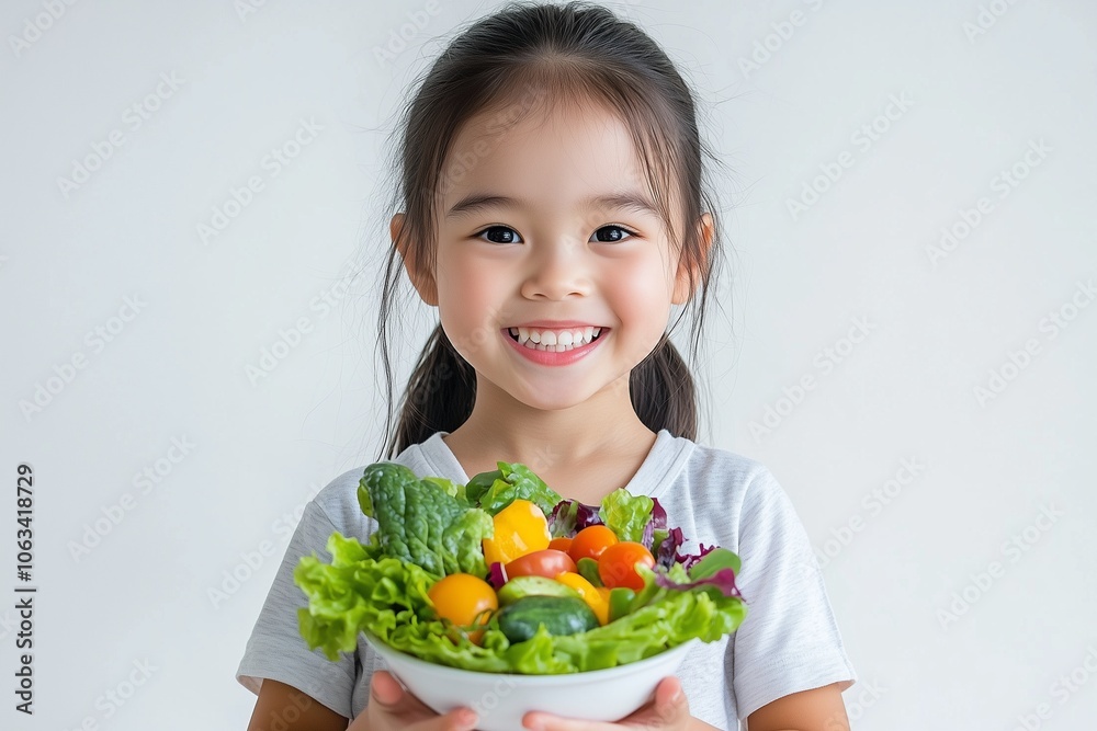 A child happily holding a plate filled with a variety of colorful fruits and vegetables, promoting healthy eating habits and nutrition, perfect for content focused on and wellness A child happily holding a plate filled with a variety of colorful fruits and vegetables, promoting healthy eating habits and nutrition, perfect for content focused on and wellness