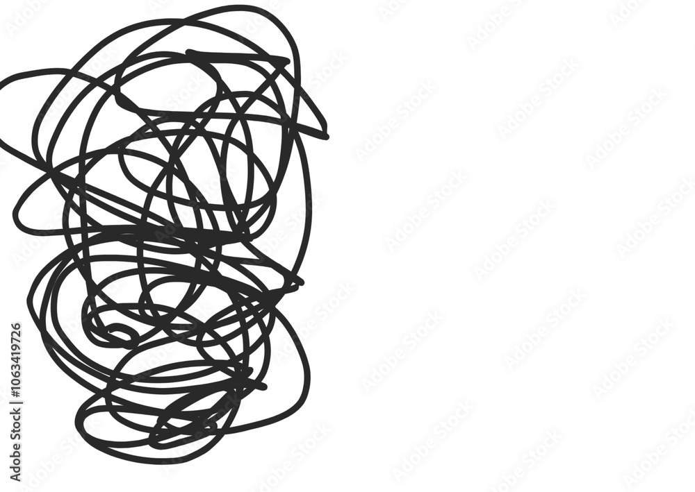 Postcard Cartolina Confusion Scarabocchio Line Art Black Line Postcard Cartolina Confusion Scarabocchio Line Art Black Line