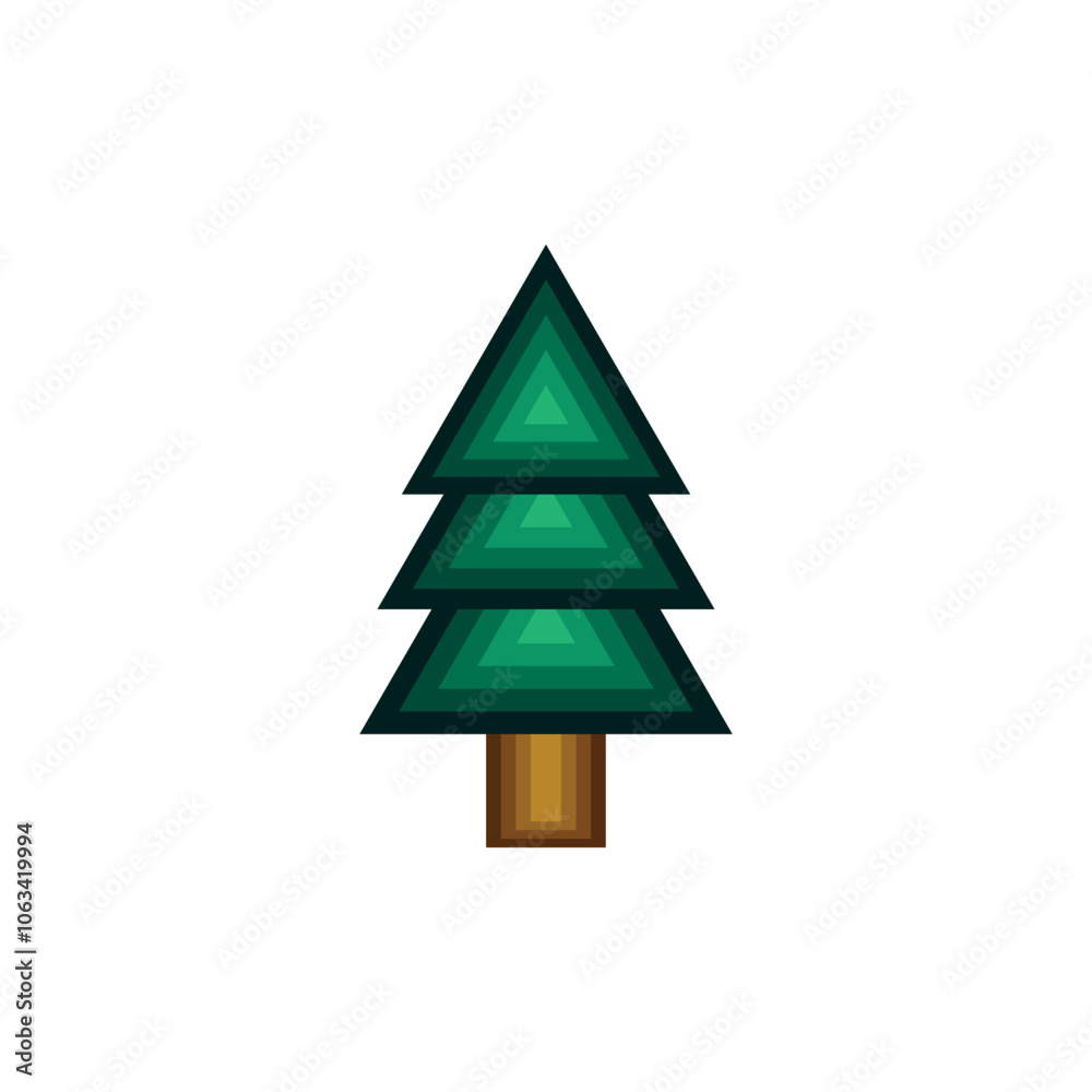 Fototapeta premium green christmas tree illustration vector