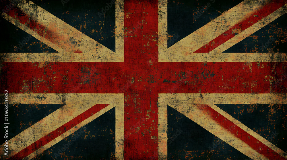 Fototapeta premium Grunge British Flag, Union Jack, UK flag, distressed, vintage, retro