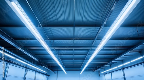 Environmentally friendly factory equipped with daylight harvesting systems to save on lighting energy