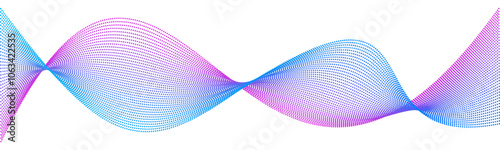 Dotted wave lines background isolated, dots twisted curve lines, undulate wave, wavy lines
