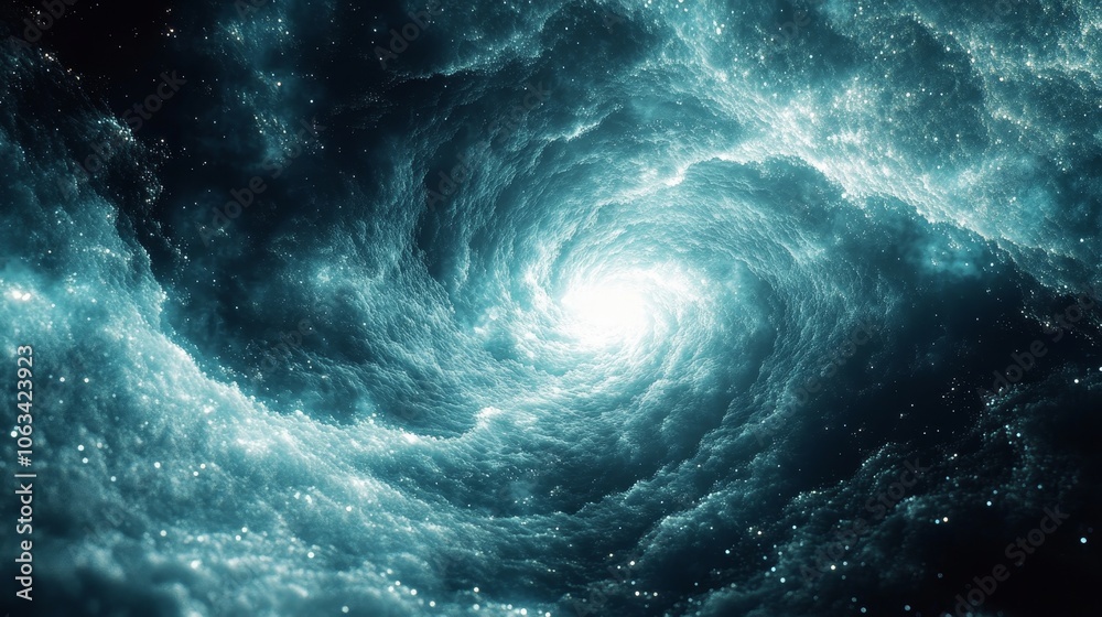A spiral galaxy with a bright star in the center A spiral galaxy with a bright star in the center