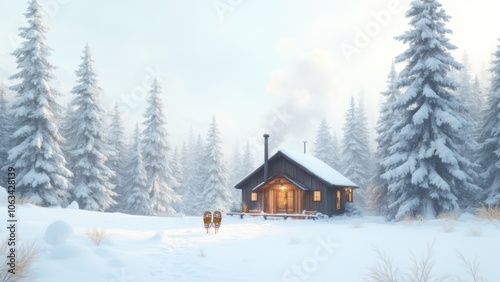 A cabin in the snow