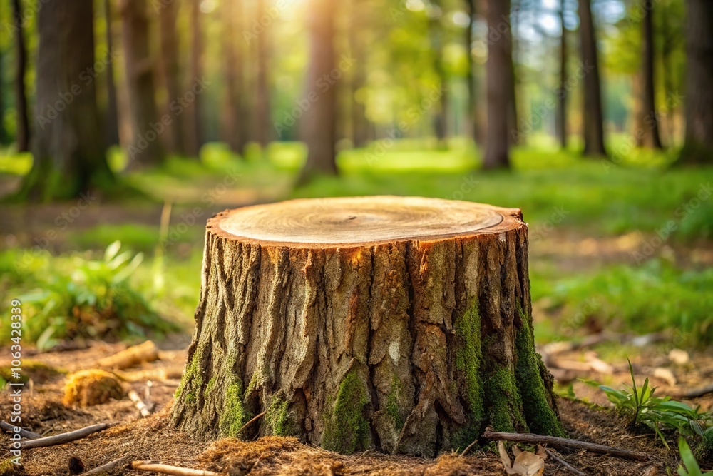 Leading lines of timber tree stump wood cutting in conceptual environment Leading lines of timber tree stump wood cutting in conceptual environment