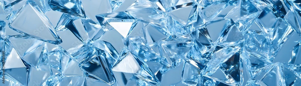 Close-up of a Pile of Shattered Blue Ice Crystals Close-up of a Pile of Shattered Blue Ice Crystals