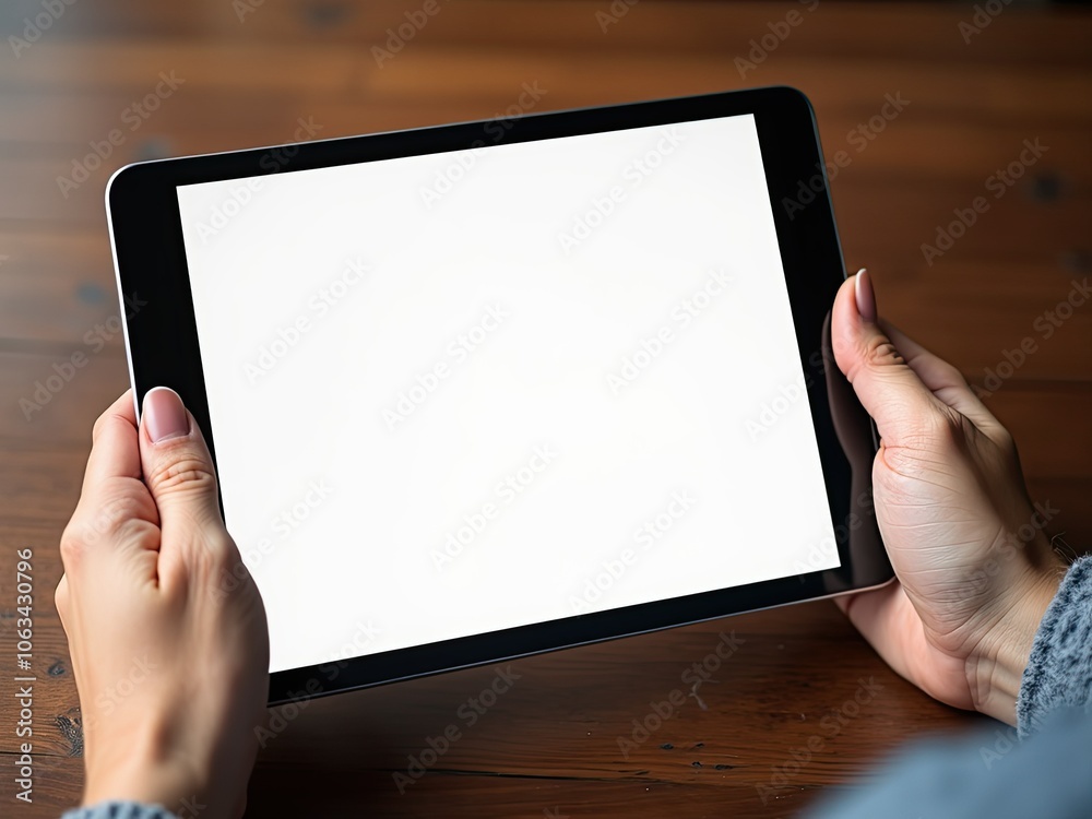 person holding digital tablet generative ai person holding digital tablet generative ai